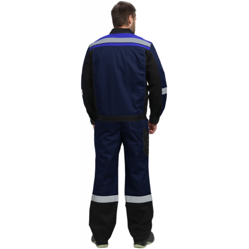 Костюм Виват-1 Премиум CH МВО (тк.Смесовая,240) брюки, т.синий/черный/васильковый