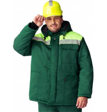 Куртка зимняя Экспертный-Люкс NEW (Смесовая, 210), зеленый/лимонный