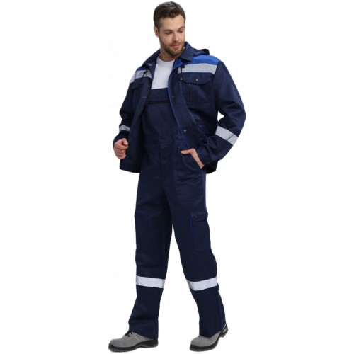 Костюм Нейч-2 СОП с капюшоном К. (тк.Смесовая,210) п/к, т.синий/васильковый