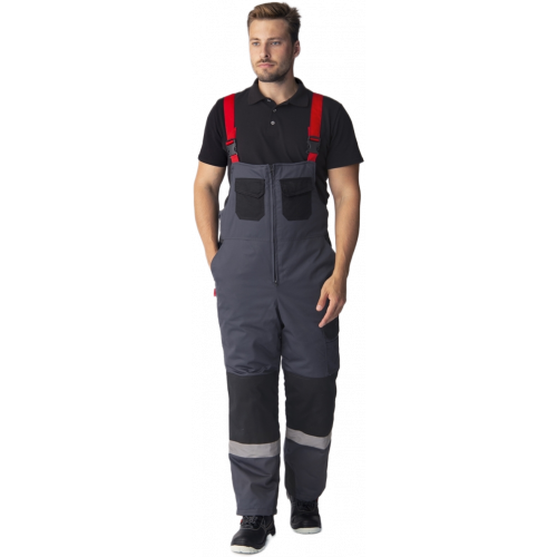 Костюм зимний Вектрон-2 СОП (тк.Смесовая,240) п/к, черный/красный/серый