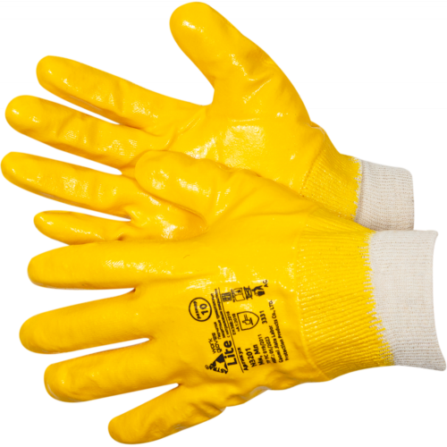 Astra LITE Перчатки с полной обливкой нитрилом жёлтого цвета