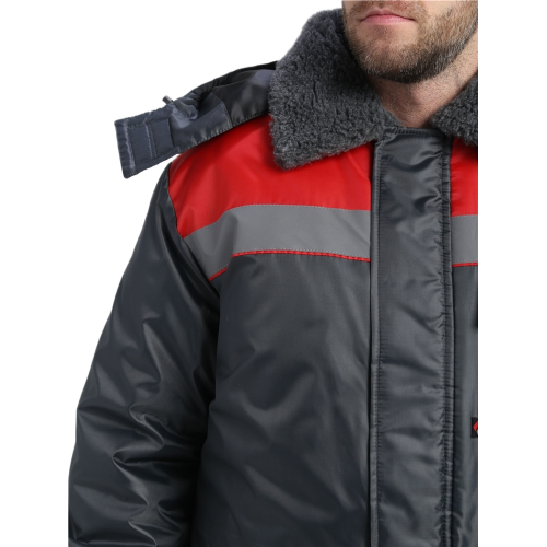 Куртка зимняя для бригадира NEW (тк.Оксфорд), т.серый/красный Куртка зимняя для бригадира NEW (тк.Оксфорд), т.серый/красный