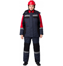 Костюм зимний женский Вектрон-2 СОП У. (тк.Смесовая,240) п/к, черный/красный/серый Костюм зимний женский Вектрон-2 СОП У. (тк.Смесовая,240) п/к, черный/красный/серый