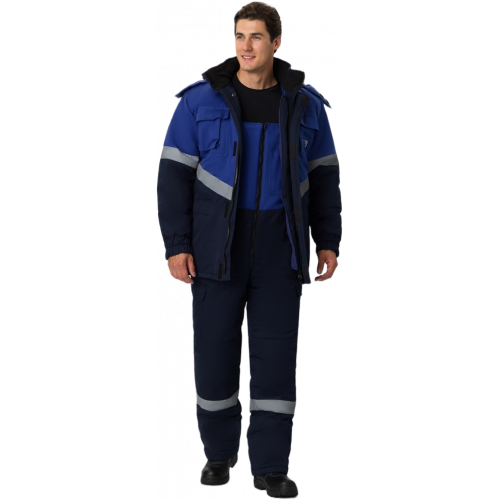 Костюм зимний Экспертный Антистат МВО (тк.Смесовая,245) п/к, т.синий/васильковый Костюм зимний Экспертный Антистат МВО (тк.Смесовая,245) п/к, т.синий/васильковый