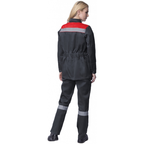 Костюм женский Весна-2 СОП NEW (тк.Смесовая,210) п/к, т.серый/красный Костюм женский Весна-2 СОП NEW (тк.Смесовая,210) п/к, т.серый/красный