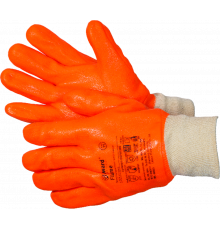 Flame Перчатки утепленные с обливкой ПВХ оранжевого цвета