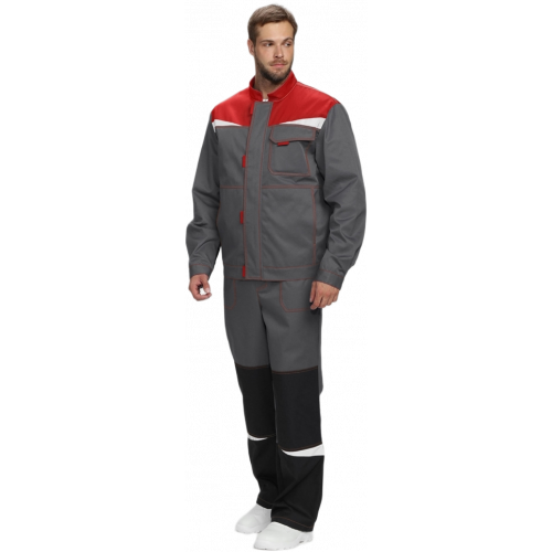 Костюм Строй-1 CH МВО (тк.Смесовая,280) брюки, т.серый/красный/черный Костюм Строй-1 CH МВО (тк.Смесовая,280) брюки, т.серый/красный/черный