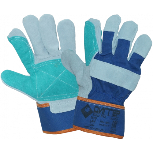 Перчатки спилковые комбинированные ДИГГЕР с усилением, ПЕР613 Перчатки спилковые комбинированные ДИГГЕР с усилением, ПЕР613