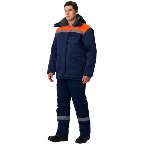 Костюм зимний Труженик-Ультра-2 IMP (тк.Смесовая,210) п/к, т.синий/оранжевый