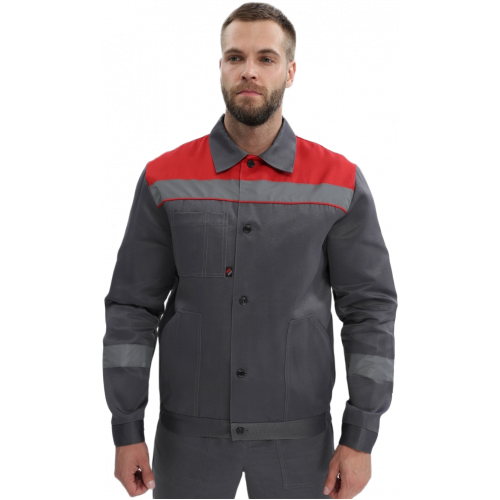 Костюм Легион-2 СОП (тк.Смесовая,210) п/к, т.серый/красный Костюм Легион-2 СОП (тк.Смесовая,210) п/к, т.серый/красный