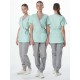 Костюм женский Симпл-001 (тк.Смесовая,120) MedLine, серый/мятный