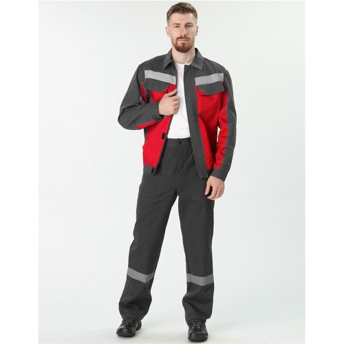 Костюм Вираж-1 IMP (тк.Смесовая,260) брюки, т.серый/красный Костюм Вираж-1 IMP (тк.Смесовая,260) брюки, т.серый/красный