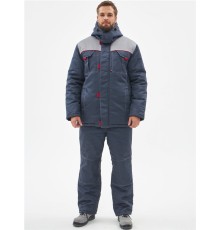 Костюм зимний Фаворит-2 Премиум IMP (тк.Смесовая,240) п/к, т.серый/св.серый/красный