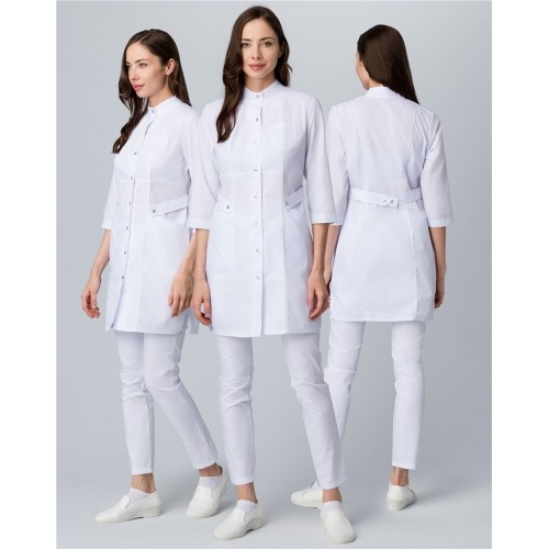 Халат женский Симпл-001 (тк.Смесовая,120) MedLine, белый