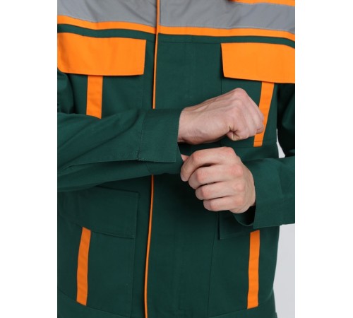Костюм для ИТР СОП IMP (тк.Саржа,250) брюки, т.зеленый/оранжевый Костюм для ИТР СОП IMP (тк.Саржа,250) брюки, т.зеленый/оранжевый