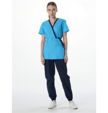 Костюм женский Симпл-001 (тк.Смесовая,120) MedLine, т.синий/голубой