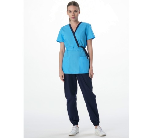 Костюм женский Симпл-001 (тк.Смесовая,120) MedLine, т.синий/голубой Костюм женский Симпл-001 (тк.Смесовая,120) MedLine, т.синий/голубой
