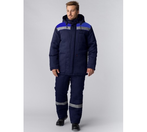 Костюм зимний Партнер NEW (тк.Смесовая, 210) п/к, т.синий/васильковый Костюм зимний Партнер NEW (тк.Смесовая, 210) п/к, т.синий/васильковый