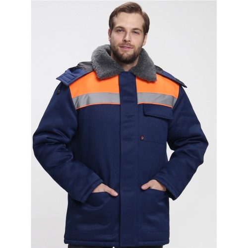 87466427 Куртка зимняя для бригадира NEW (тк.Смесовая,210), т.синий/оранжевый 87466427 Куртка зимняя для бригадира NEW (тк.Смесовая,210), т.синий/оранжевый