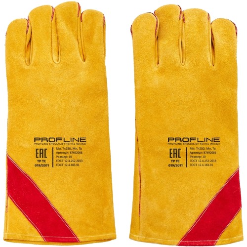 Перчатки спилковые утепленные PROFLINE LEADER Termo Winter Перчатки спилковые утепленные PROFLINE LEADER Termo Winter