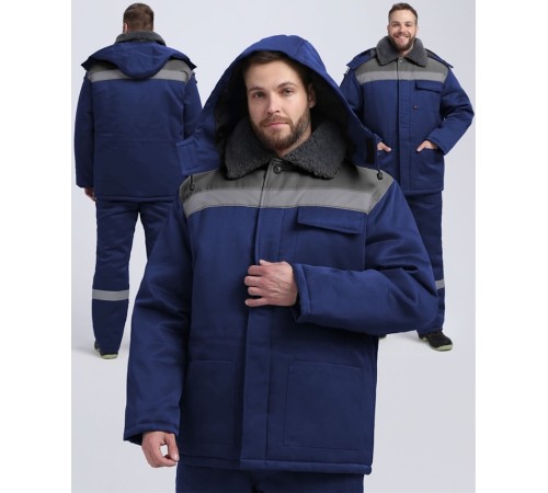 Куртка зимняя для бригадира NEW (тк.Смесовая,210), т.синий/серый Куртка зимняя для бригадира NEW (тк.Смесовая,210), т.синий/серый