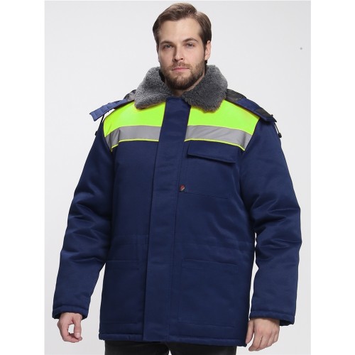 Куртка зимняя для бригадира NEW (тк.Смесовая,210), т.синий/лимонный Куртка зимняя для бригадира NEW (тк.Смесовая,210), т.синий/лимонный