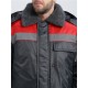 Куртка зимняя для бригадира NEW (тк.Оксфорд), т.серый/красный