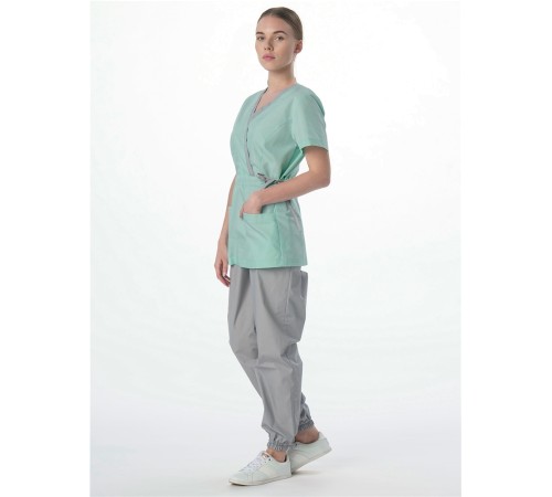 Костюм женский Симпл-001 (тк.Смесовая,120) MedLine, серый/мятный-74 Костюм женский Симпл-001 (тк.Смесовая,120) MedLine, серый/мятный-74