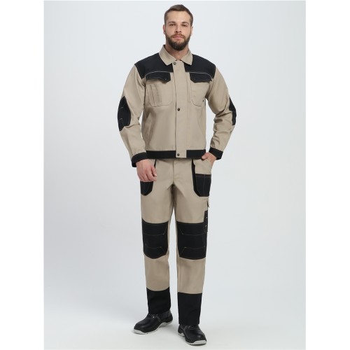Костюм Вестгард-1 (тк.Канвас,260) брюки, бежевый/черный Костюм Вестгард-1 (тк.Канвас,260) брюки, бежевый/черный