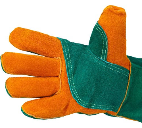 Green Welder Краги из спилка зеленого цвета с усилением, прошиты огнеупорной нитью Green Welder Краги из спилка зеленого цвета с усилением, прошиты огнеупорной нитью