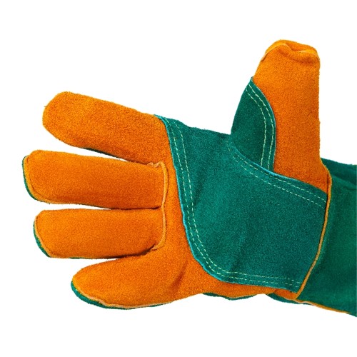 Green Welder Краги из спилка зеленого цвета с усилением, прошиты огнеупорной нитью Green Welder Краги из спилка зеленого цвета с усилением, прошиты огнеупорной нитью