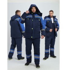Костюм зимний Бивек-2 СОП (тк.Смесовая,210) пк, т.синий/васильковый/лимонный