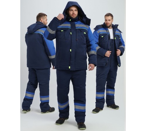 Костюм зимний Бивек-2 СОП (тк.Смесовая,210) пк, т.синий/васильковый/лимонный Костюм зимний Бивек-2 СОП (тк.Смесовая,210) пк, т.синий/васильковый/лимонный