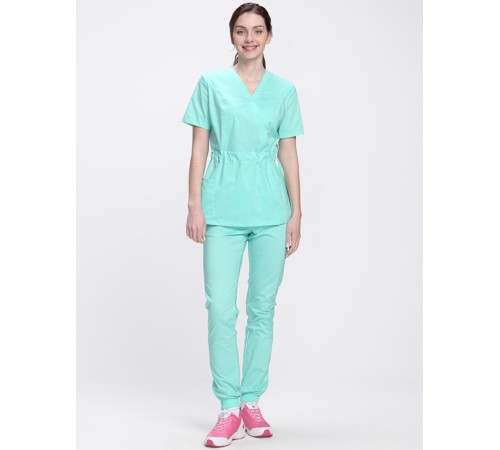 Костюм женский хирургический Модерн-004 (тк.Стрейч,120) MedLine, мятный Костюм женский хирургический Модерн-004 (тк.Стрейч,120) MedLine, мятный