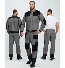 Костюм Вестгард-1 (тк.Канвас,260) брюки, т.серый/черный