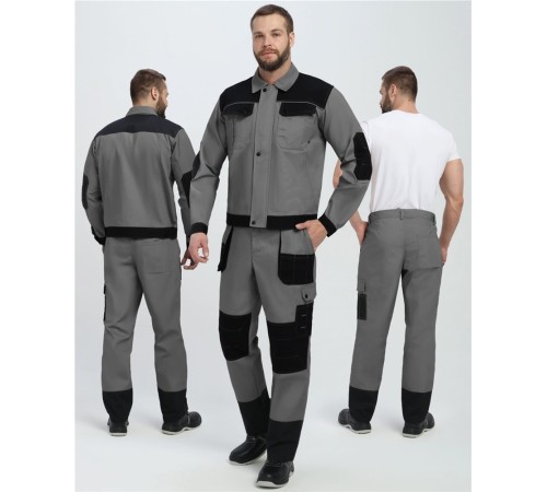 Костюм Вестгард-1 (тк.Канвас,260) брюки, т.серый/черный Костюм Вестгард-1 (тк.Канвас,260) брюки, т.серый/черный