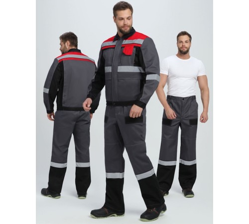 Костюм Виват-1 Премиум IMP (тк.Смесовая, 240) брюки, т.серый/черный/красный Костюм Виват-1 Премиум IMP (тк.Смесовая, 240) брюки, т.серый/черный/красный
