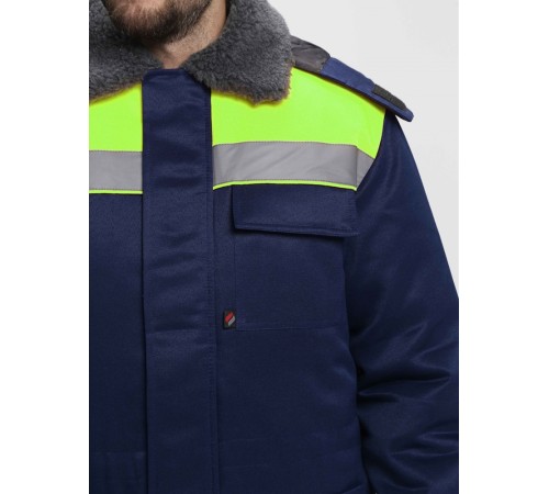 Куртка зимняя для бригадира NEW (тк.Смесовая,210), т.синий/лимонный Куртка зимняя для бригадира NEW (тк.Смесовая,210), т.синий/лимонный