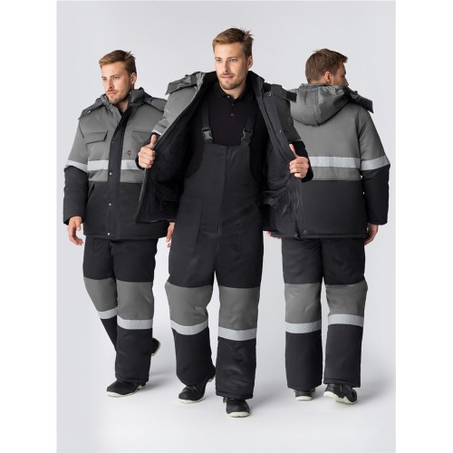 Костюм зимний Нордхард-2 СОП (тк.Смесовая,250) п/к, черный/серый Костюм зимний Нордхард-2 СОП (тк.Смесовая,250) п/к, черный/серый