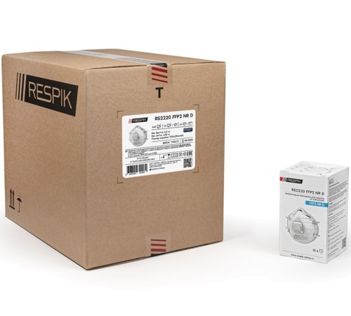 Респиратор чашеобразный RESPIK® RS2220 с клапаном, FFP2 (10 шт) Респиратор чашеобразный RESPIK® RS2220 с клапаном, FFP2 (10 шт)