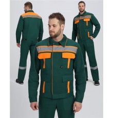 Костюм для ИТР СОП IMP (тк.Саржа,250) брюки, т.зеленый/оранжевый