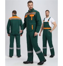 Костюм для ИТР СОП IMP (тк.Саржа,250) п/к, т.зеленый/оранжевый