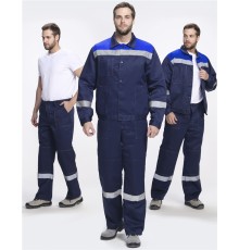 Костюм Лигор-1 СОП (тк.Смесовая,210) брюки, т.синий/васильковый