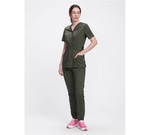 Костюм женский хирургический Модерн-004 (тк.Стрейч,120) MedLine, хаки Костюм женский хирургический Модерн-004 (тк.Стрейч,120) MedLine, хаки