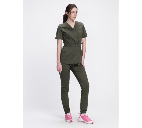 Костюм женский хирургический Модерн-004 (тк.Стрейч,120) MedLine, хаки Костюм женский хирургический Модерн-004 (тк.Стрейч,120) MedLine, хаки