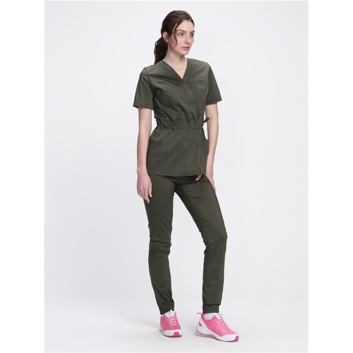 Костюм женский хирургический Модерн-004 (тк.Стрейч,120) MedLine, хаки Костюм женский хирургический Модерн-004 (тк.Стрейч,120) MedLine, хаки