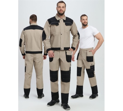 Костюм Вестгард-1 (тк.Канвас,260) брюки, бежевый/черный Костюм Вестгард-1 (тк.Канвас,260) брюки, бежевый/черный