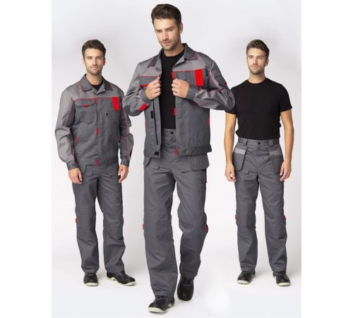 Костюм Союз-Профессионал-1 IMP (тк.Смесовая,240) брюки, т.серый/св.серый/красный Костюм Союз-Профессионал-1 IMP (тк.Смесовая,240) брюки, т.серый/св.серый/красный