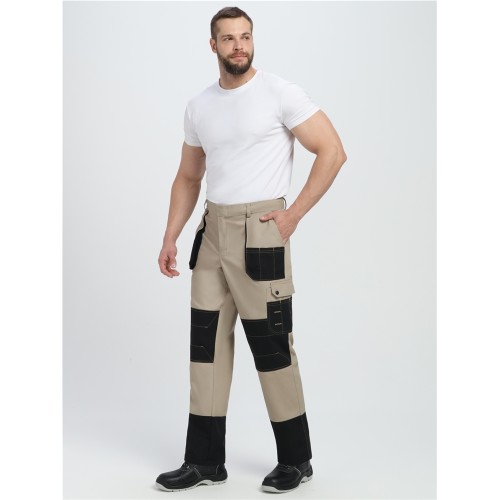 Костюм Вестгард-1 (тк.Канвас,260) брюки, бежевый/черный Костюм Вестгард-1 (тк.Канвас,260) брюки, бежевый/черный