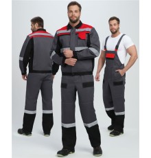 Костюм Виват-2 Премиум IMP (тк.Смесовая, 240) п/к, т.серый/черный/красный
